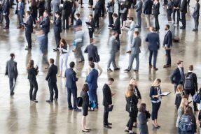 Students at the career conference.