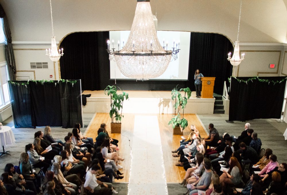 Overhead view of fashion show