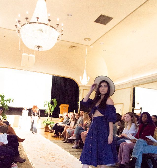 Girl walks down the runway