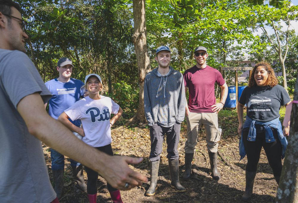 Students in an urban wetland in Puerto Rico