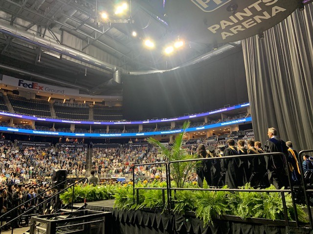 Wide view of graduation at PPG Paints Arena