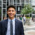 A male student standing in the Market Square of Pittsburgh